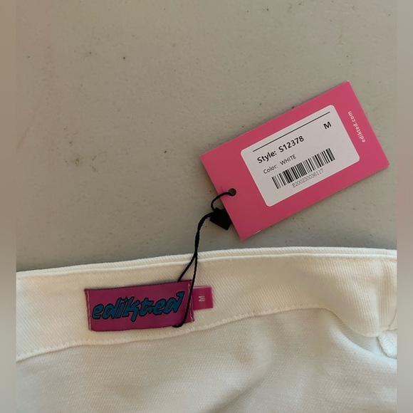 Edikted Trumpet Lace-Up Denim Mini Skirt - Picture 4 of 5